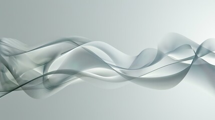 Elegant white light wave background with flowing lines.