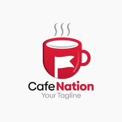Cafe Nation Logo Vector Template Design. Good for Business, Start up, Agency, and Organization
