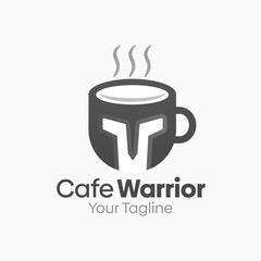 Cafe Warrior Logo Vector Template Design. Good for Business, Start up, Agency, and Organization