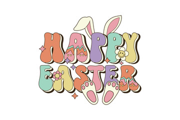 Happy Easter Retro Easter Sublimation T shirt design