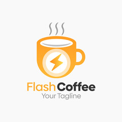 Flash Coffee Logo Vector Template Design. Good for Business, Start up, Agency, and Organization