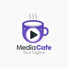 Media Cafe Logo Vector Template Design. Good for Business, Start up, Agency, and Organization