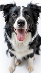 Fototapeta premium The dog stuck out its tongue towards the camera