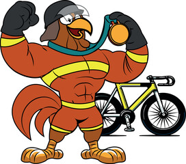 A fireman winning a cycling championship