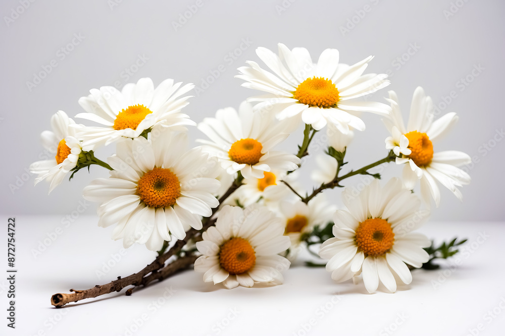 Wall mural White Daisies on a White Background