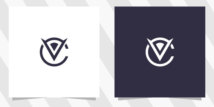 Letter cv vc logo design vector
