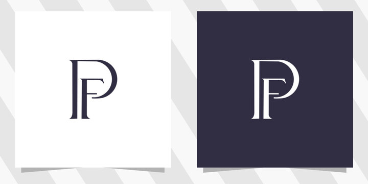 Letter pf fp logo design vector