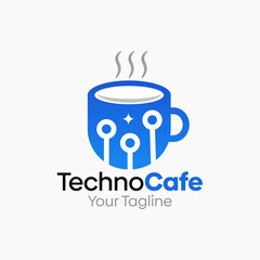Techno Cafe Logo Vector Template Design. Good for Business, Start up, Agency, and Organization