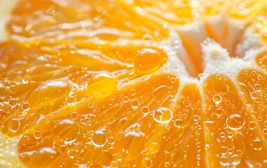 Closed-up Shoot of Fresh Juicy Orange Slice Wallpaper