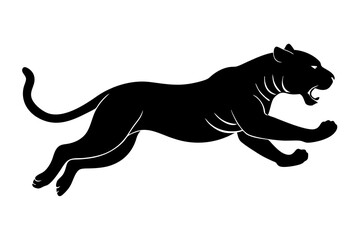 black panther vector , tiger vector illustration, goat silhouette, animal silhouette isolated vector Illustration, png, Funny cute lion, Jumping cartoon Pats