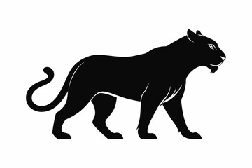 Obraz premium black panther vector , tiger vector illustration, goat silhouette, animal silhouette isolated vector Illustration, png, Funny cute lion, Jumping cartoon Pats