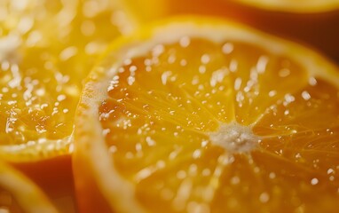 Closed-up Shoot of Fresh Juicy Orange Slice Wallpaper