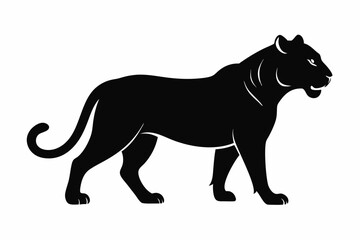 Obraz premium black panther vector , tiger vector illustration, goat silhouette, animal silhouette isolated vector Illustration, png, Funny cute lion, Jumping cartoon Pats