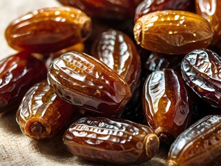 dates close up. date palm background. Date palm on a traditional craftsman market.Horizontal image.