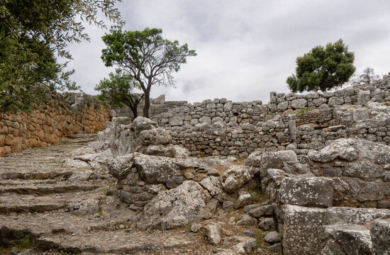 The forgotten ruins of the ancient Minoan settlement of Lato, near the village of Kritsa Crete, Greece