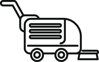 Icon of a professional cleaning machine with wheels and a handle for cleaning large surfaces