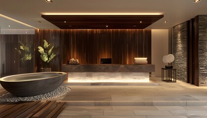 modern resort reception interior design