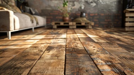 Rustic Wood Floor In A Modern Loft