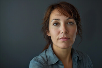 Portret empatycznej kobiety w średnim wieku - pracownik socjalny, pracownik biurowy