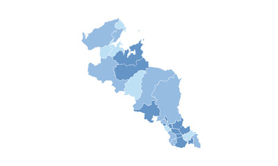 Map of Kyoto isolated blue tone color style.Map of Japan.for website layouts, background, education, precise, customizable, Travel worldwide, map silhouette backdrop, earth geography, political.
