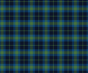 Plaid pattern, navy, blue, green, seamless for textiles and designing clothing, skirts, pants, aprons, tablecloths, blankets or decorative fabrics. Vector illustration.