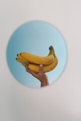 tasty and fresh bananas at the home interior 