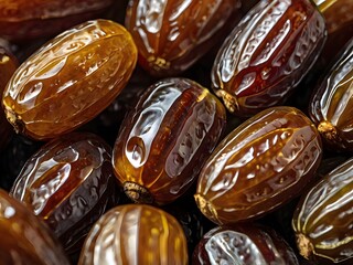 dates close up. date palm background. Date palm on a traditional craftsman market.Horizontal image.