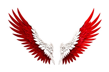 Obraz premium Red and White Angel Wings