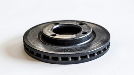 Rubber ring for car brake caliper repair on white background with copy space