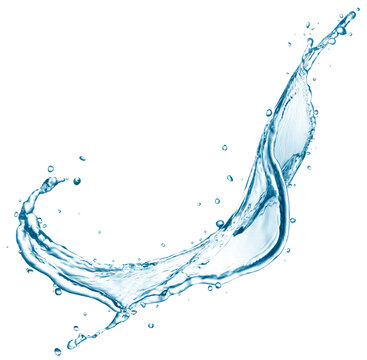 Twisted water splash isolated