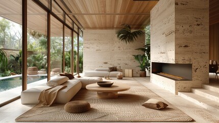 Obraz premium Minimalist living room and conference room