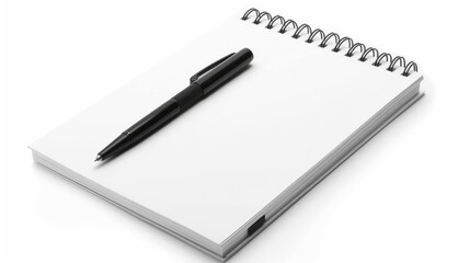 Isolated white notebook on white background with clipping path