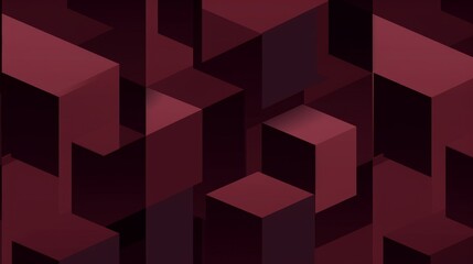 Abstract Red Geometric Pattern With Cubes, background