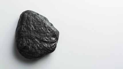 Fototapeta premium Black stone on white background with space for text