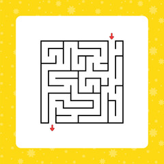 Abstract square maze. Game for kids. Puzzle for children. Labyrinth conundrum. Find the right path. Vector illustration.