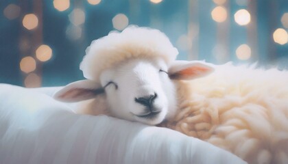 眠るふわふわもこもこも羊