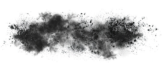 Fototapeta premium Black Grunge Isolated on White Background, Distressed Texture, Rough Edges, Urban Grunge Style, High Contrast, Gritty Surface, Vintage Aesthetic, Raw Artistic Element, Edgy Design, Weathered Appearanc