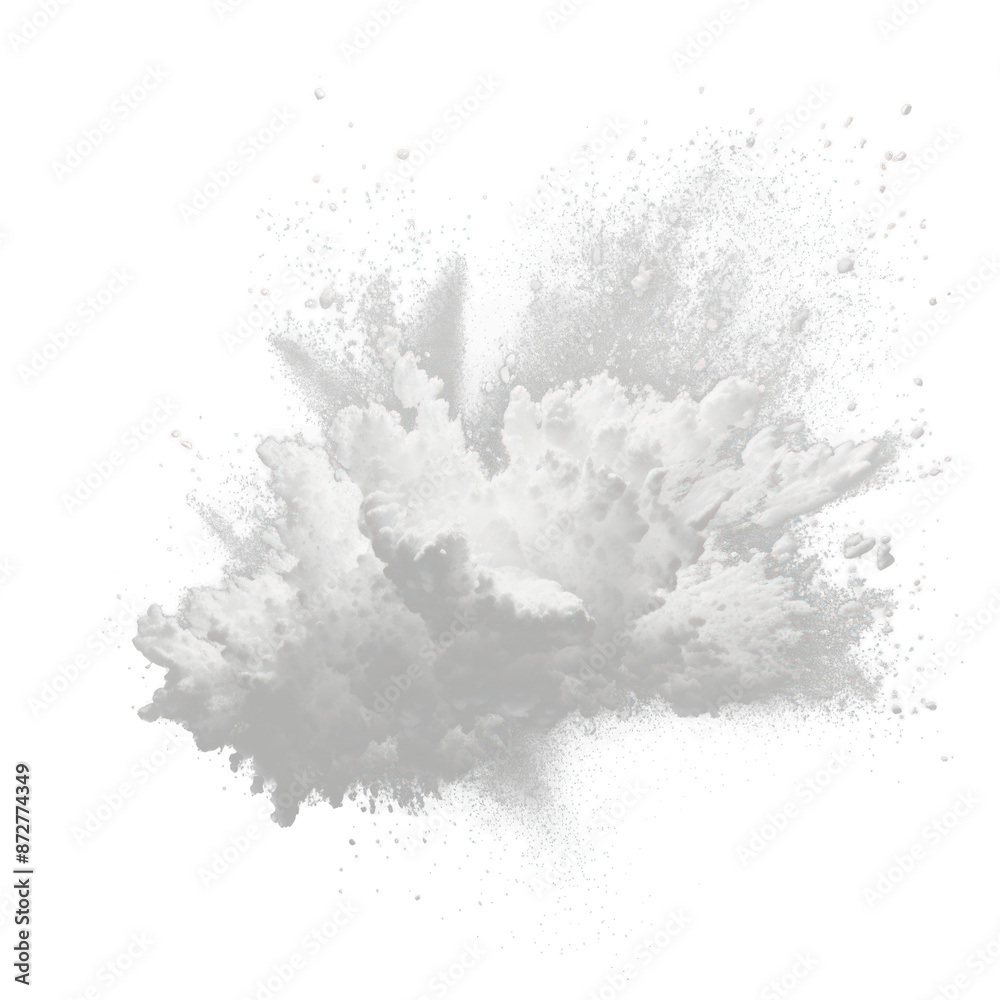 Sticker png exploding white powder effect, transparent background ai generated image by rawpixel