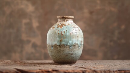 Ceramic Vase with Speckled Glaze.