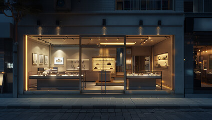 现代风格珠宝店外景概念图