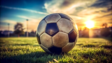 High-Quality Soccer Ball on Grass Field - Perfect for Sports and Team Games