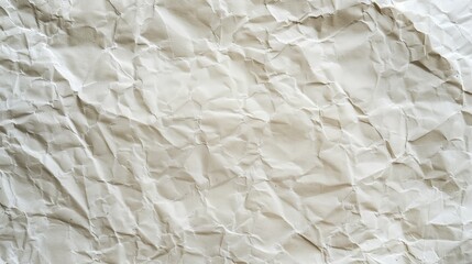 Neutral-toned, crumpled white paper reveals a textured surface.