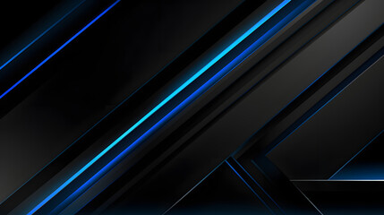 Abstract background in dark grey black with blue glowing lines design for social media post, business, advertising event, emphasizing modern technology innovation concept.