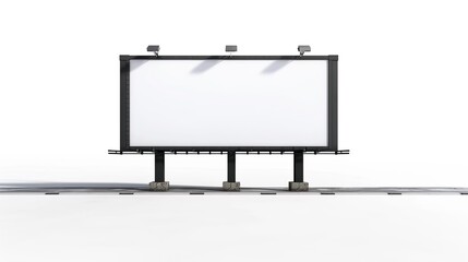 Obraz premium Large blank billboard isolated on white background