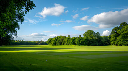 Obraz premium cricket field on a sunny day