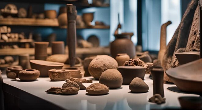 Museum with archaeological objects.