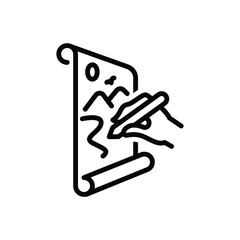 Black line icon for drawing 