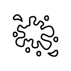 Black line icon for paint stain 