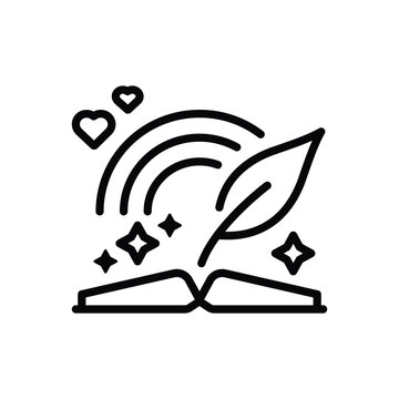 Black line icon for poetry 