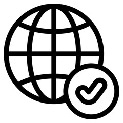 internet network secure check sign icon